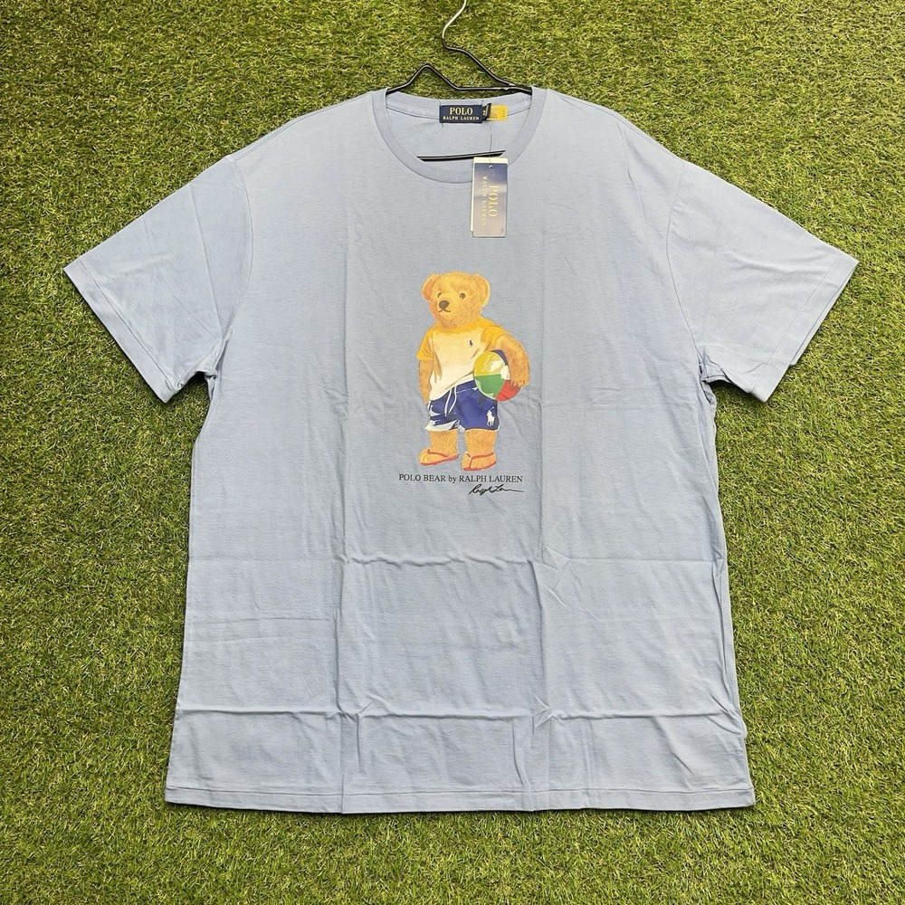 Polo Ralph Lauren Polo Bear Shirt Mens 1XB Big XL Blue Beach Ball Surfing NWT